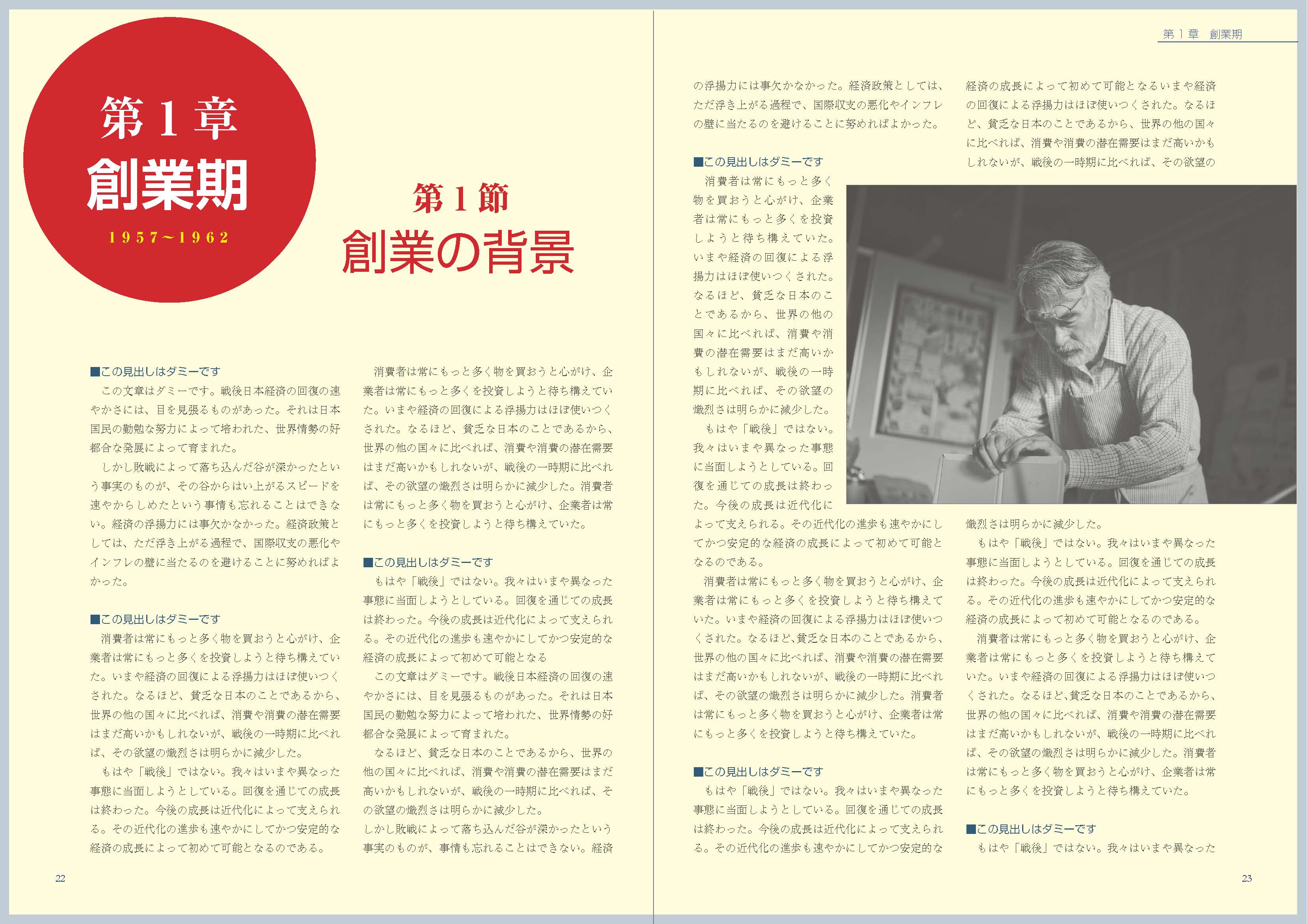 社史制作イメージレイアウト通史
